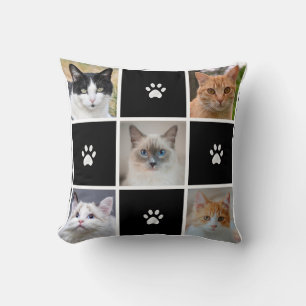 Anpassbare Katzen- und Hunde-Fotos und Herzen auf  Kissen