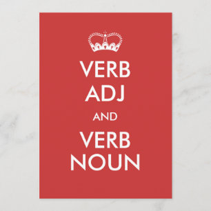 Anpassbare Keep Calm Einladungskarten im Stil von