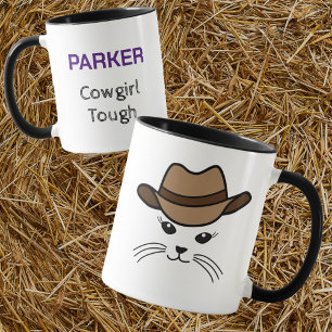 Anpassbare kleine Cat Cowboy-Tasse Tasse