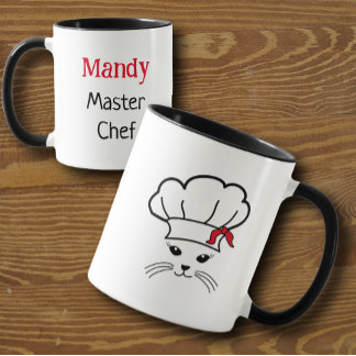 Anpassbare kleine Cat Master Koch-Tasse Tasse