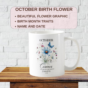 Anpassbare Kosmosblume zum Oktober-Geburtstag Kaffeetasse