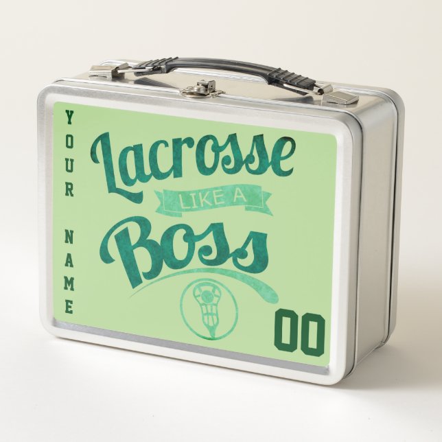 Anpassbare Lacrosse wie eine Boss-Lunch-Box Metall Brotdose (Vorderseite)