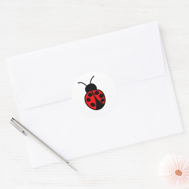 Anpassbare Ladybug-Aufkleber Runder Aufkleber (Umschlag)