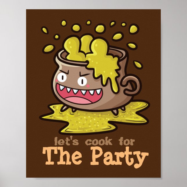 Anpassbare Lasst uns für das Party kochen Poster (Vorne)