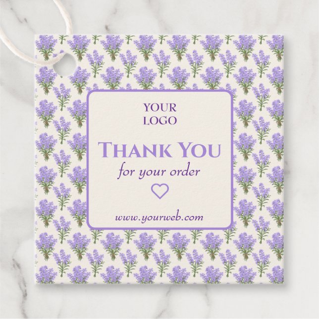 Anpassbare Lavendel floral Business Vielen Dank Ta Geschenkanhänger (Vorderseite)