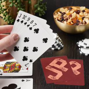 Anpassbare Lederaussehung für gestörte Textmonogra Spielkarten