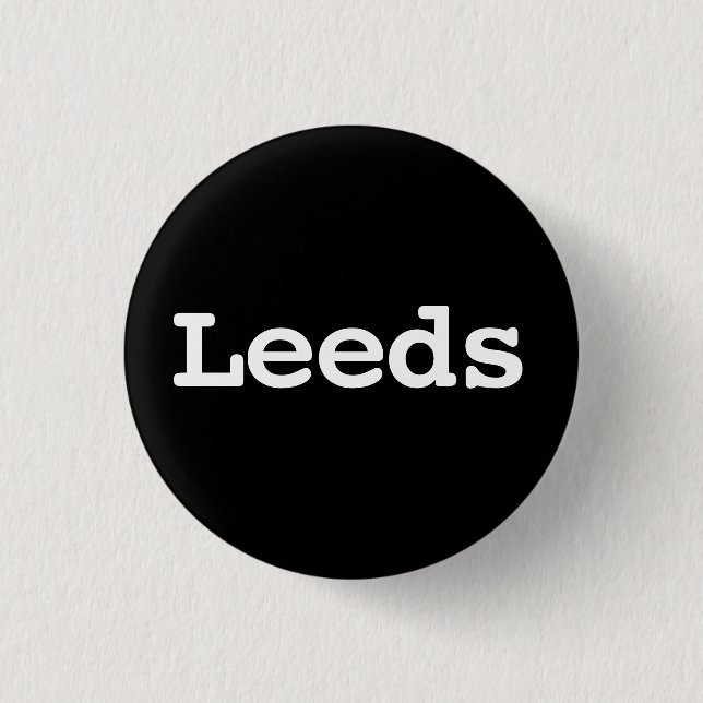 Anpassbare Leeds-Typografie Button (Vorderseite)
