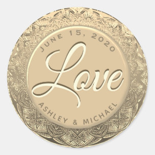 Anpassbare Liebe Hochzeitsszenario-Siegel Runder Aufkleber