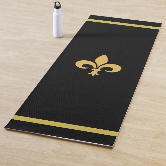 Anpassbare Lilie auf schwarz Yogamatte (Beispiel)