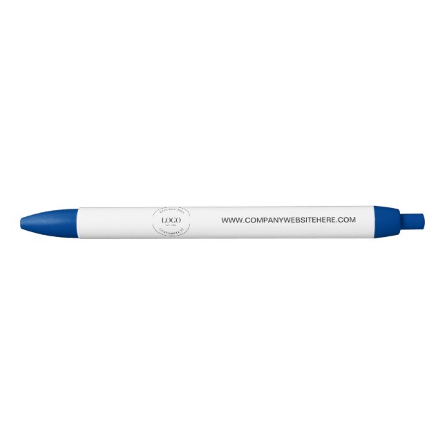 Anpassbare Logo-Website einfaches Geschäft Blau Kugelschreiber (Vorderseite)
