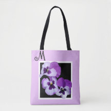 Anpassbare M-Bezeichnung Monogramm lila Blumenbüge