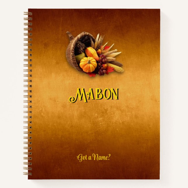 Anpassbare Mabon Herbst-Equinox-Notebook Notizbuch (Vorderseite)