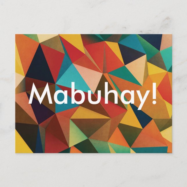 Anpassbare Mabuhay auf Fiesta Postkarte (Vorderseite)