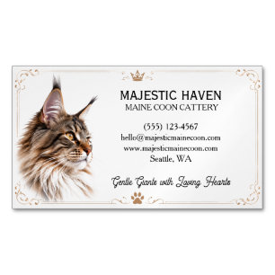 Anpassbare Maine Coon Katzenzucht  Magnetische Visitenkarte