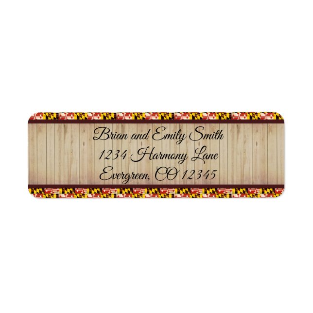 Anpassbare Maryland-Flaggen-Rücksendeadressen-Aufk (Vorne)