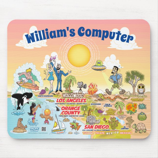 Anpassbare Maus-Pad für kalifornische Cartoon Mousepad (Vorne)