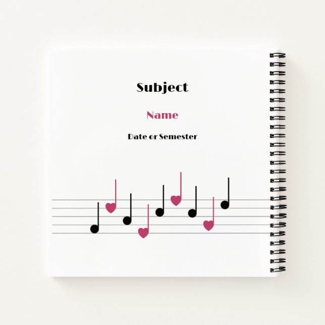 Anpassbare Melodie der Liebe (Fusion) Notizbuch (Rückseite)