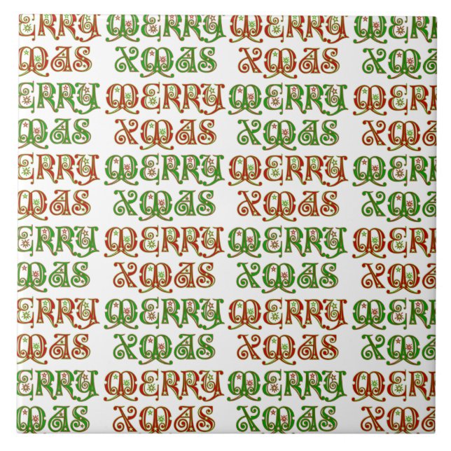 Anpassbare Merry Xmas Fliese (Vorderseite)