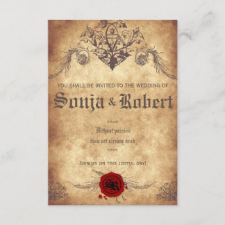 Anpassbare mittelalterliche Fantasy-Hochzeitseinla Einladung