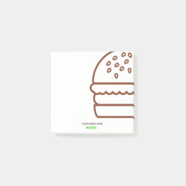Anpassbare moderne Burger-Post-it®-Notizen Post-it Klebezettel