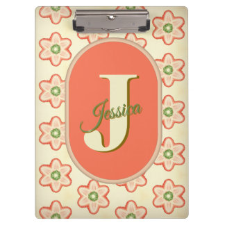 Anpassbare, moderne Retro-Monogramm-Zwischenablage Klemmbrett