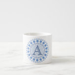 Anpassbare Monogram Blue Circles Espresso Cup Espressotasse<br><div class="desc">Anpassbare Monogramm auf dieser modernen, blauen Circles-Grafik.</div>
