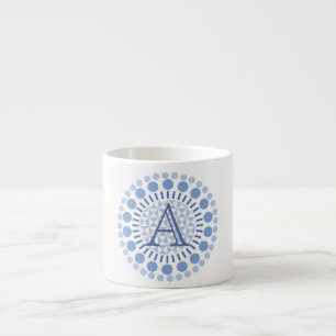 Anpassbare Monogram Blue Circles Espresso Cup Espressotasse