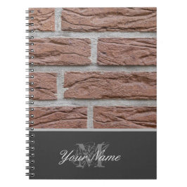 Anpassbare Monogram mit einer Grunge-Mauer! Notizblock