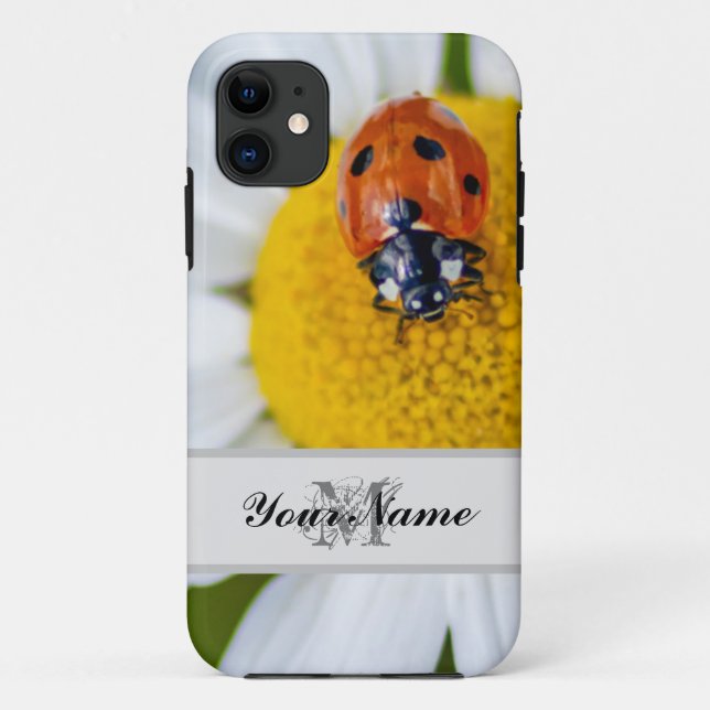 Anpassbare Monogram Viel Glück kleine Ladybug! Case-Mate iPhone Hülle (Rückseite)