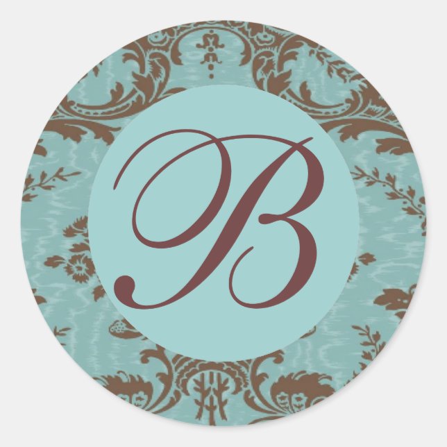 Anpassbare Monogramm-Aufkleber Runder Aufkleber (Vorderseite)