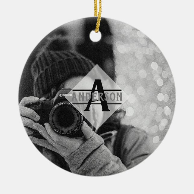 Anpassbare Monogramm-Geschenke für FOTOS Moderne Keramik Ornament (Vorne)