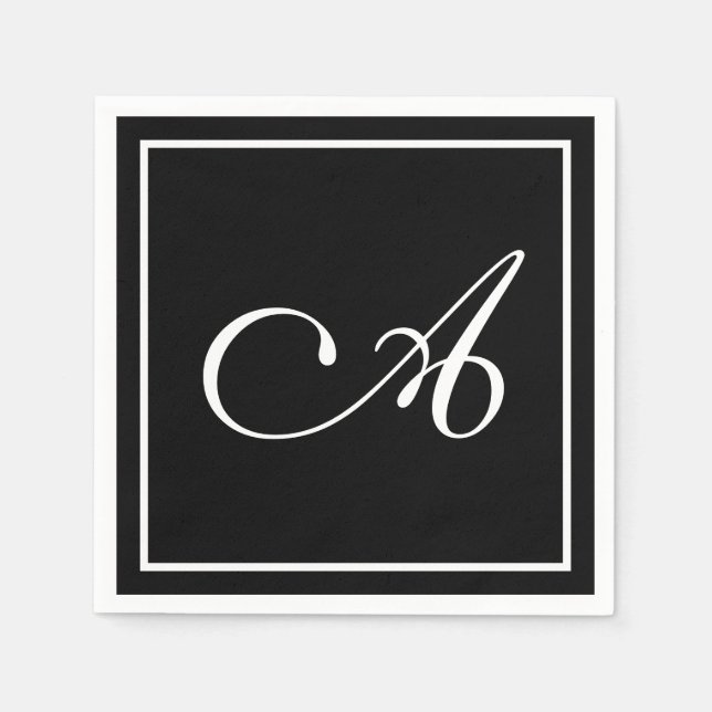 Anpassbare Monogramm-Letter Serviette (Vorderseite)