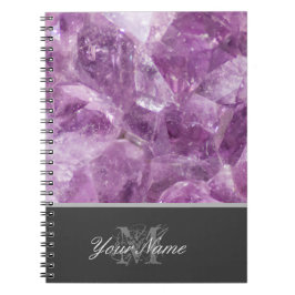 Anpassbare Monogramm mit wertvollem Amethyst-Edels Notizblock