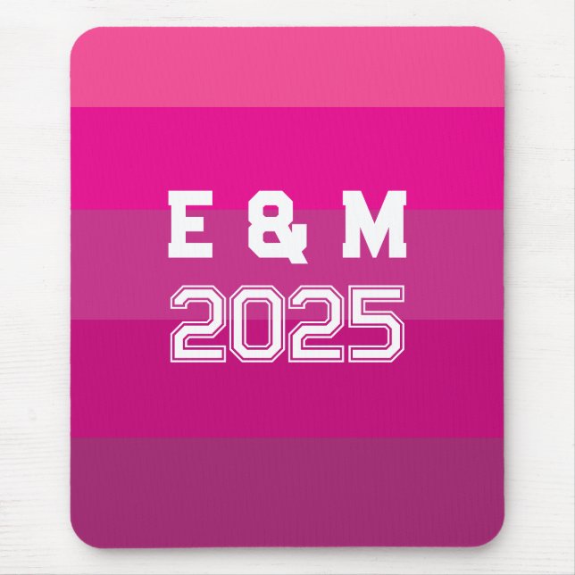 "Anpassbare Monogramm und Jahre Mousepad (Vorne)