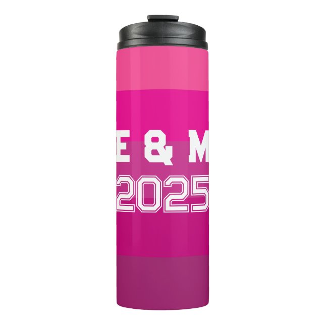 Anpassbare Monogramm und Jahre Thermosbecher (Vorderseite)