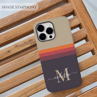 Anpassbare Monogramme mit Niedlichem Strippfarbblo Case-Mate iPhone 14 Pro Max Hülle
