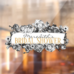 Anpassbare Name Gold Rose Chic Monogram Luxus Fensteraufkleber