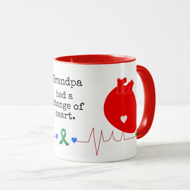 Anpassbare Namensänderung für Herztransplantation Tasse (VorderseiteRechts)