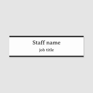 Anpassbare Namensmarke für die Arbeit Namensschild