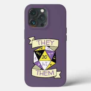 Anpassbare nichtbinäre Tablette D20 Pronoun Dice Case-Mate iPhone Hülle