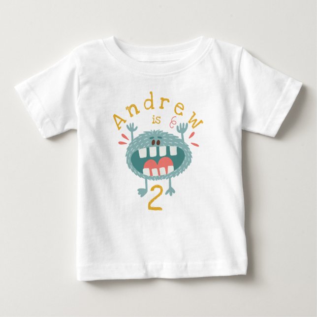Anpassbare Niedliche Aquamarine Monster Baby T-shirt (Vorderseite)
