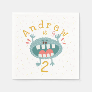 Anpassbare Niedliche Aquamarine Monster Serviette