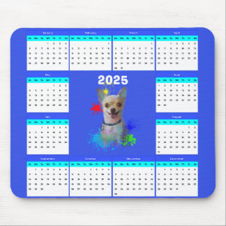 Anpassbare Niedliche Chihuahua-Dog-Kalender Mousepad