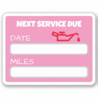 Anpassbare Niedliche Ölwechsel-Erinnerung Ölwechse Aufkleber