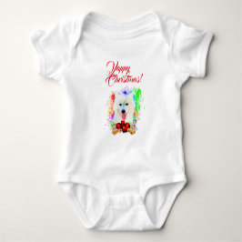 Anpassbare Niedliche Samoyed Dog Yappy Weihnachten Baby Strampler