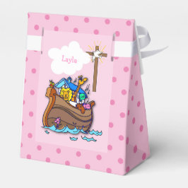 Anpassbare Noahs Ark Baby Taufe, Girl Pink Geschenkschachtel