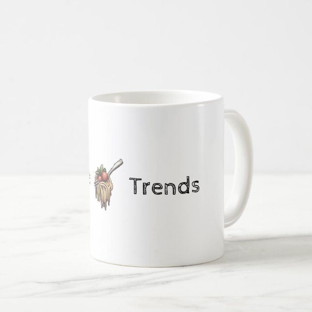 Anpassbare Noodle-Trend-Tasse Kaffeetasse (VorderseiteRechts)