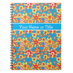 Anpassbare Notebook- oder Journal-, Ditsy-Blume Notizblock