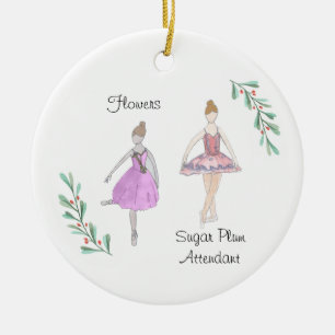 Anpassbare Nussknacker-Blumen/Zuckerpflaume  Keramik Ornament