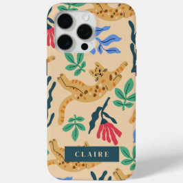 Anpassbare Ocelot Cat & Matisse-Blätter Case-Mate iPhone Hülle